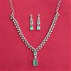 Cubic Zirconia Classic Necklace With Rhodium Plating