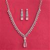 Cubic Zirconia Classic Necklace With Rhodium Plating