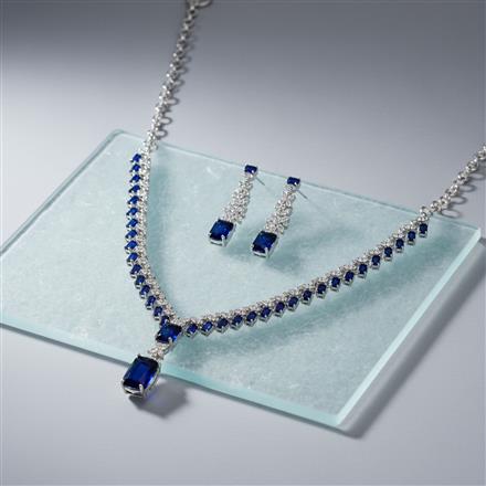 Cubic Zirconia Classic Necklace With Rhodium Plating