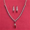 Cubic Zirconia Classic Necklace With Rhodium Plating