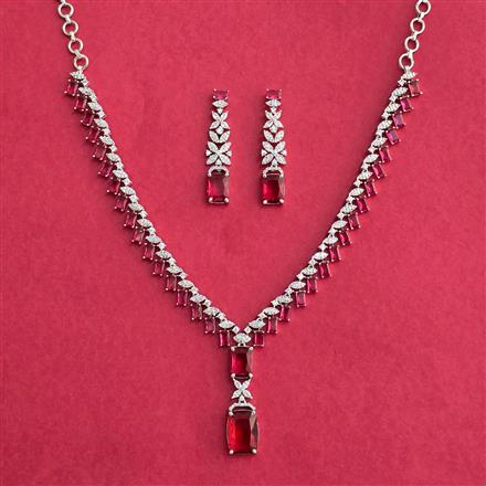 Cubic Zirconia Classic Necklace With Rhodium Plating