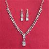 Cubic Zirconia Classic Necklace With Rhodium Plating
