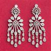 Cubic Zirconia Classic Earring With Mehndi 2 Tone Rhodium Plating