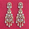 Cubic Zirconia Classic Earring With Mehndi 2 Tone Rhodium Plating