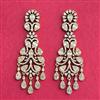 Cubic Zirconia Classic Earring With Mehndi 2 Tone Rhodium Plating