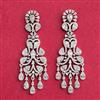 Cubic Zirconia Classic Earring With Mehndi 2 Tone Rhodium Plating