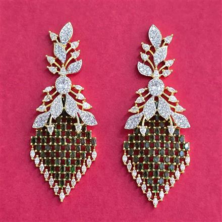 Cubic Zirconia Classic Earring With 2 Tone Plating