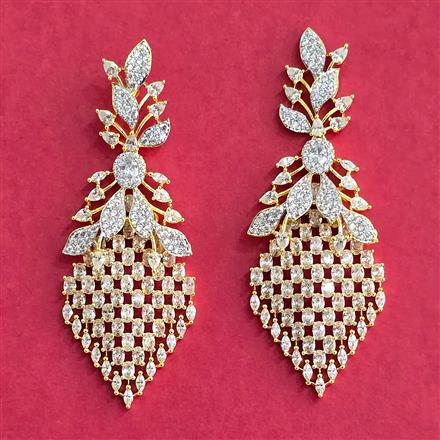 Cubic Zirconia Classic Earring With 2 Tone Plating