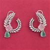 Cz Classic Earring With Rhodium Plating