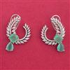 Cz Classic Earring With Rhodium Plating