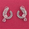 Cz Classic Earring With Rhodium Plating