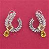 Cz Classic Earring With Rhodium Plating