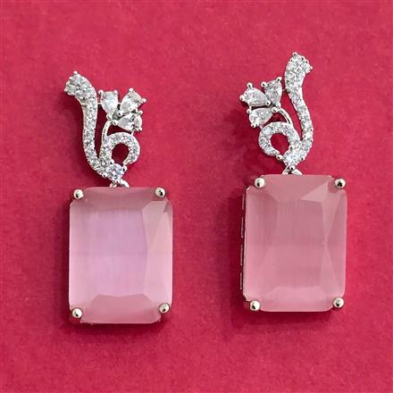 Cubic Zirconia Classic Earring With Rhodium Plating
