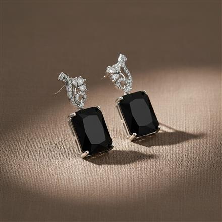 Cubic Zirconia Classic Earring With Rhodium Plating