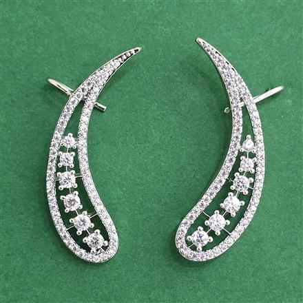 American Diamond Classic Earring with Rhodium Plating 2 Tone Plating Mehndi Plating