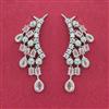 Cz Classic Earring With Rhodium Plating