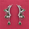 Cz Classic Earring With Rhodium Plating