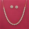 Cz Delicate Necklace With Carat 2 Tone Rhodium Plating
