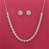 Cz Delicate Necklace With Carat 2 Tone Rhodium Plating
