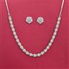 Cz Delicate Necklace With Carat 2 Tone Rhodium Plating