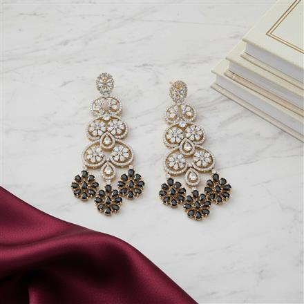 Cz Classic Earring With 2 Tone Plating