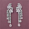 Cz Classic Earring With Rhodium Plating