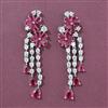 Cz Classic Earring With Rhodium Plating