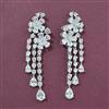 Cz Classic Earring With Rhodium Plating