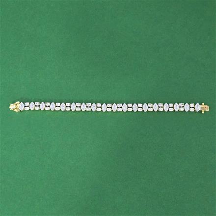 Cubic Zirconia Openable Bracelet With 2 Tone Rhodium Plating