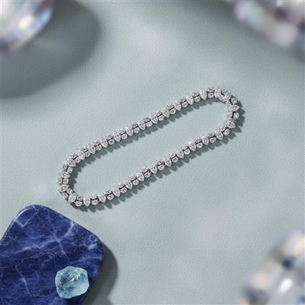Cubic Zirconia Openable Bracelet With 2 Tone Rhodium Plating