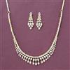 Cz Delicate Necklace Set With Mehndi Plating