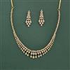 Cz Delicate Necklace Set With Mehndi Plating