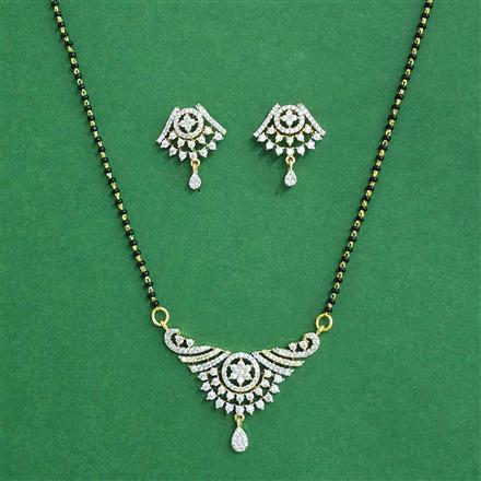 Cz Delicate Mangalsutra With 2 Tone Rhodium Plating