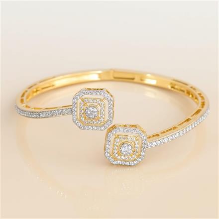 Cz Delicate Kada With 2 Tone Rhodium Plating
