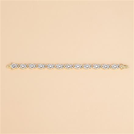 Cz Classic Bracelet With 2 Tone Rhodium Plating