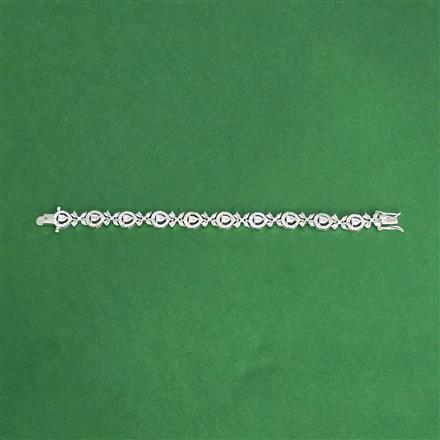 Cz Classic Bracelet With 2 Tone Rhodium Plating