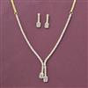 Cz Delicate Necklace Set With 2 Tone Rhodium Plating