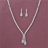 Cz Delicate Necklace Set With 2 Tone Rhodium Plating