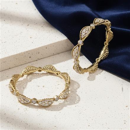 Cz Classic Bangles With Mehndi Plating