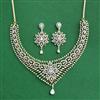 Cz Classic Necklace Set With 2 Tone Rhodium Plating