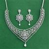 Cz Classic Necklace Set With 2 Tone Rhodium Plating