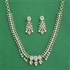 Cz Classic Necklace Set With 2 Tone Plating