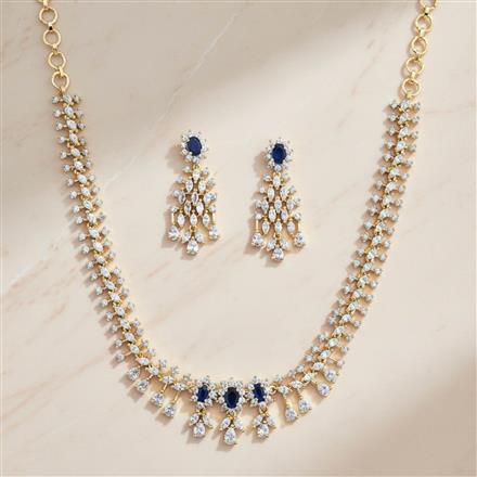 Cz Classic Necklace Set With 2 Tone Plating