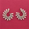Cz Moti Earring With Mehndi 2 Tone Rhodium Plating