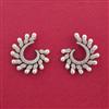 Cz Moti Earring With Mehndi 2 Tone Rhodium Plating