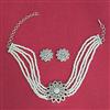 Cubic Zirconia Choker Necklace With Rhodium Plating