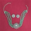 Cubic Zirconia Choker Necklace With Rhodium Plating