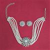Cubic Zirconia Choker Necklace With Rhodium Plating