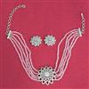 Cubic Zirconia Choker Necklace With Rhodium Plating