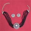 Cubic Zirconia Choker Necklace With Rhodium Plating